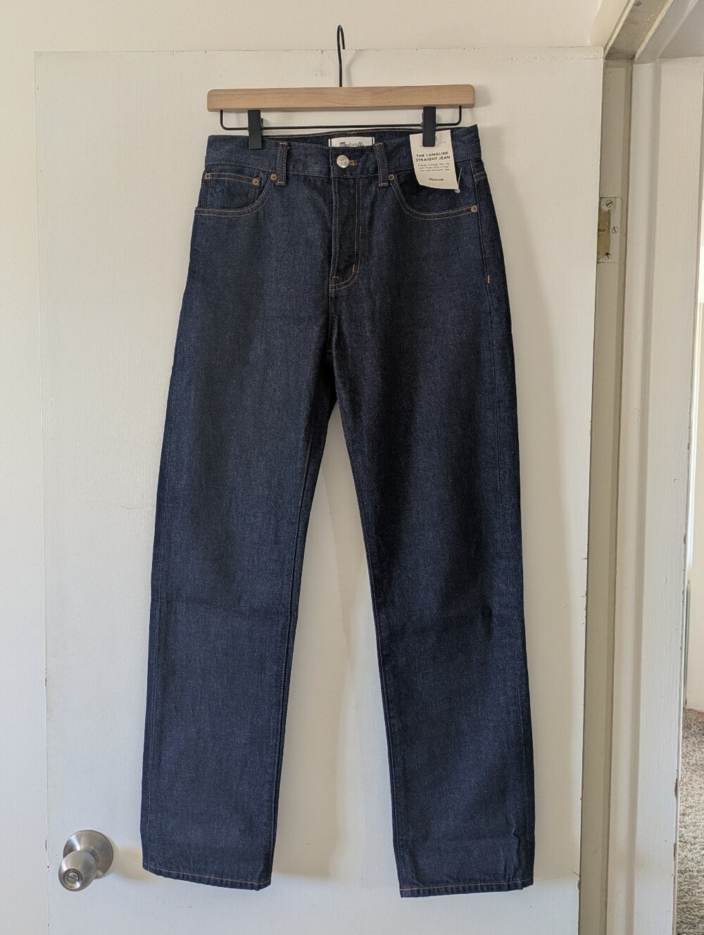 Madewell Longline Straight Leg Jeans In Rinse Wash
